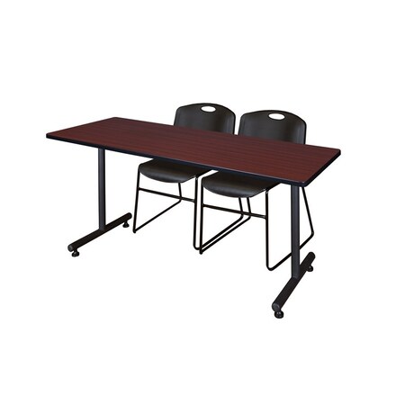 Kobe Rectangle Mobile table, 72" W, 72" H, Laminate Top, Mahogany MKTRCT7224MH44BK